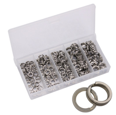 200pcs Stainless Steel Fishing Lures Split Ring Assorted Round~FREE Shipping