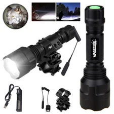 Hunting LED Flashlight Torch 800Yards Light Rifle Scope Mount 20mm Rail