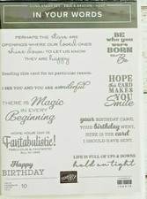 Stampin up In Your Words - Red Rubber Cling Stamp set of 10 - NIP