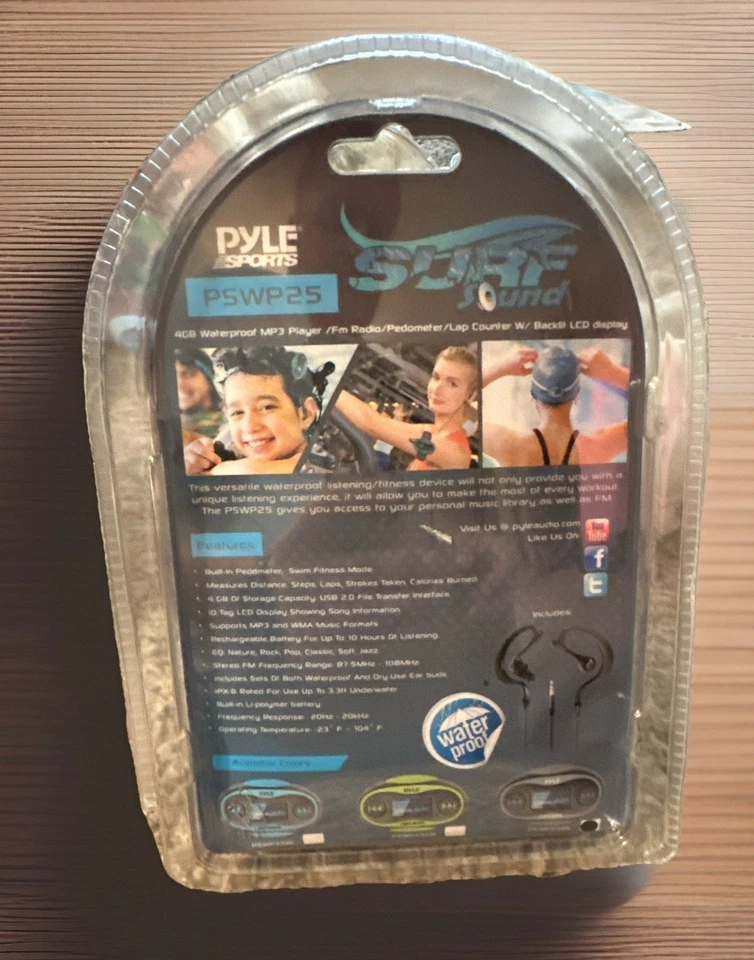 Pyle Sports Surf Sound 4GB Waterproof MP3 Player/FM Radio LCD Display Rare NOS - Image 2 of 3