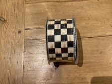 Mackenzie-Childs Courtly Check 2” Silver Lined Wired Ribbon SOLD BY THE YARD