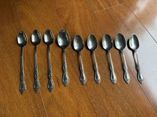 WM A Rogers Deluxe Stainless HUNTINGTON Oneida Ltd. Lot Of 9 Various Spoons