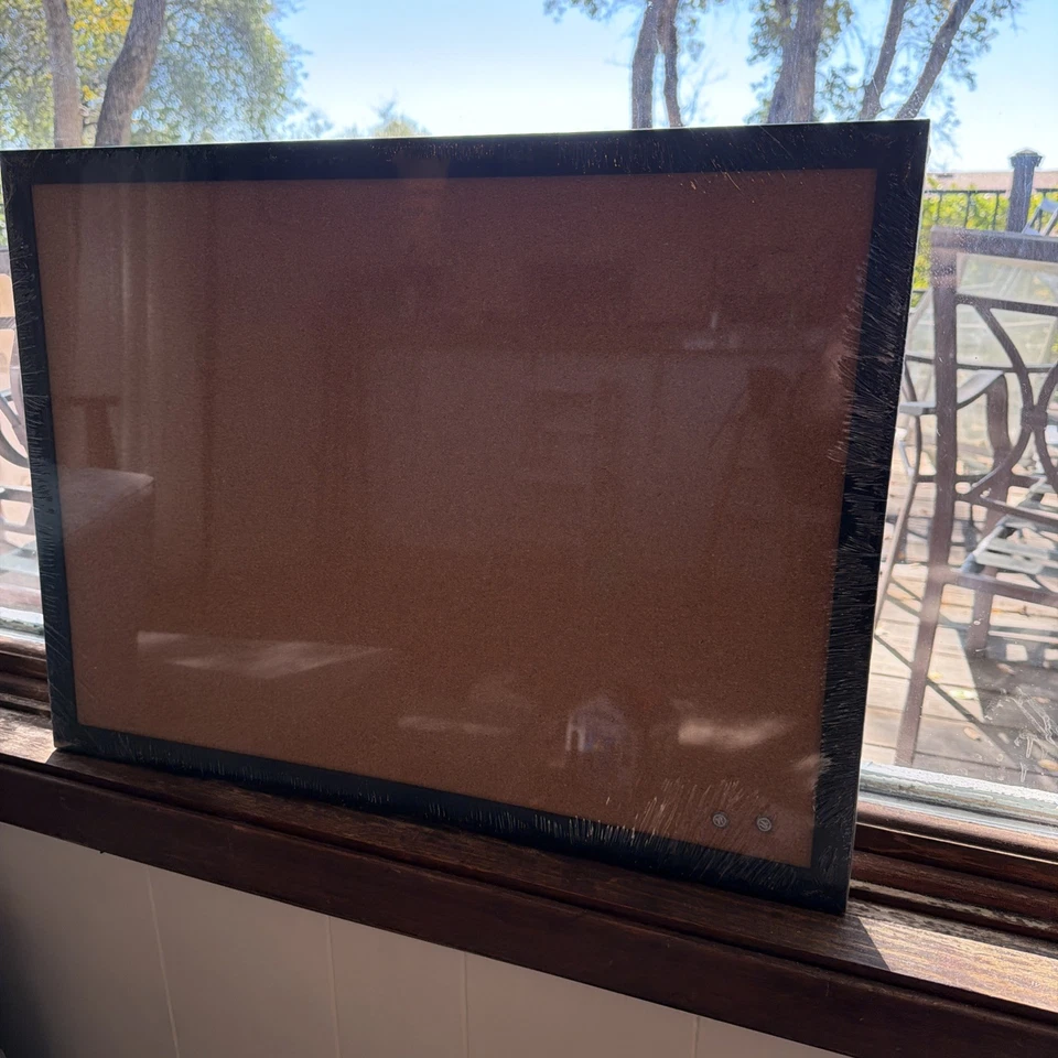 U Brands Cork Bulletin Board, 17" x 23", Self-Healing Cork, Black MDF Frame New - Image 3 of 4