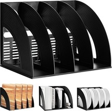 SAYEEC Desktop File Holder 4 Compartment Standing Organizer for Office Desk