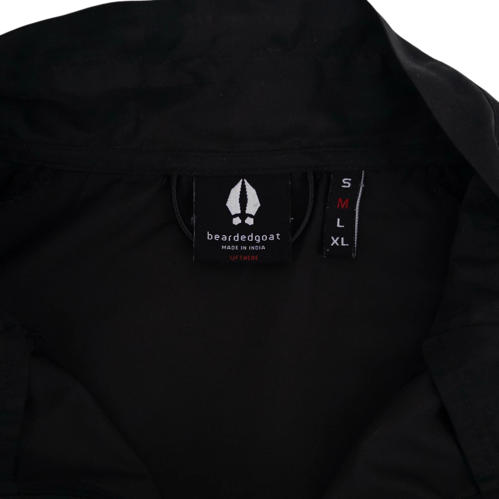 Bearded Goat Men's Med Full Zip Packable Windbreaker Black Outdoor Hiking Jacket - product detail image 8