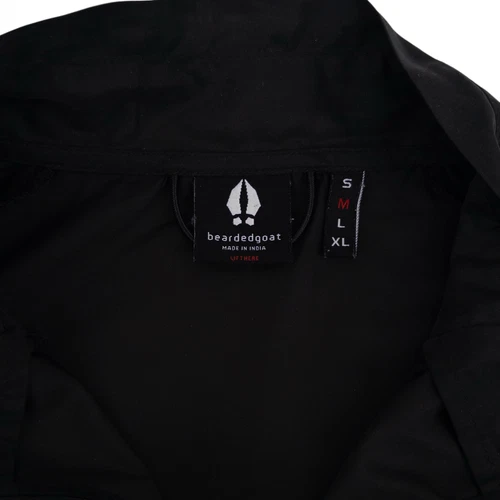 Bearded Goat Men's Med Full Zip Packable Windbreaker Black Outdoor Hiking Jacket image 8