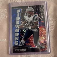 2025 Panini Prizm Black Football Deion Branch Fireworks Blue Ice Prizm /125