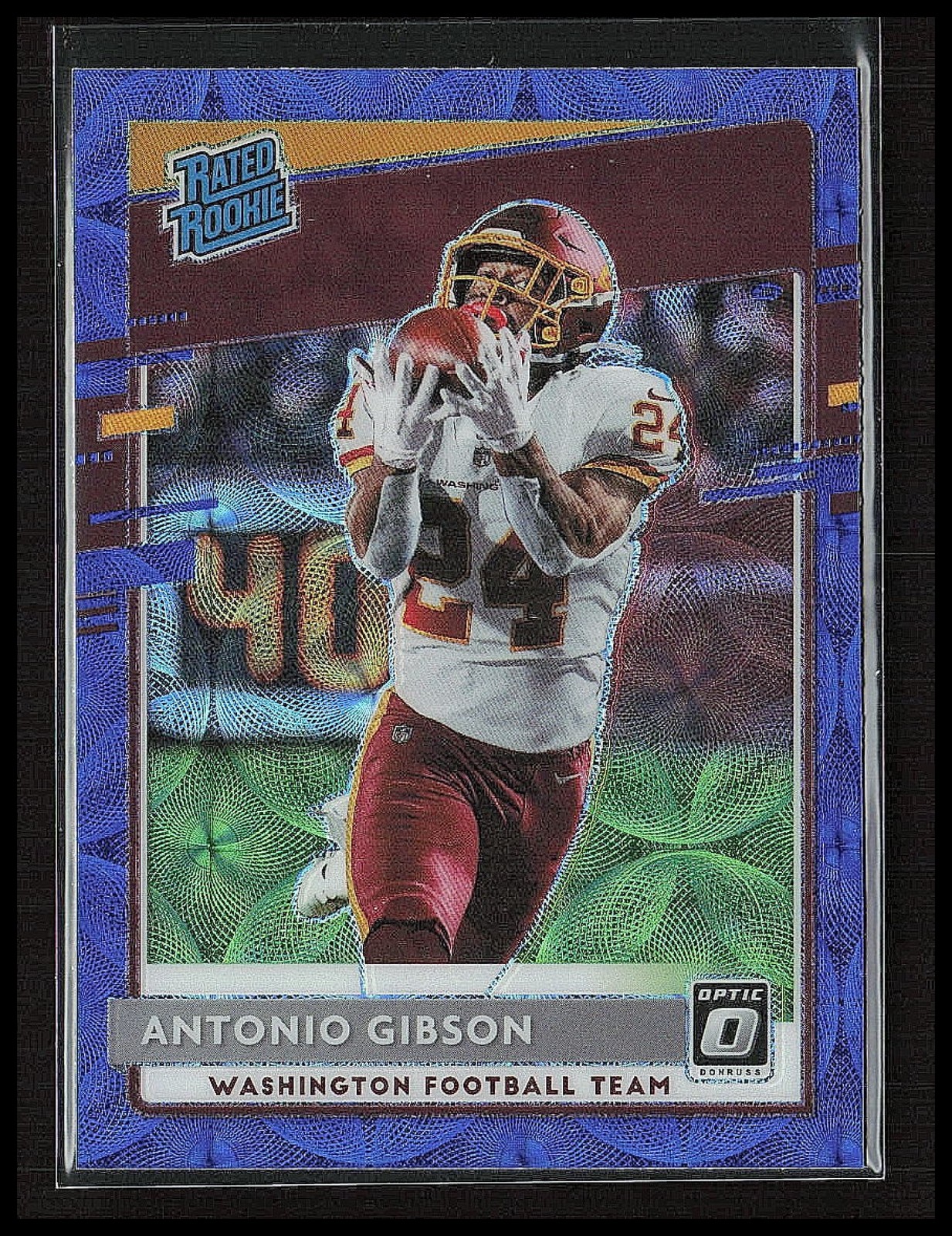 2020 Panini Donruss Optic Antonio Gibson Blue Scope Prizm #185 RC Washington