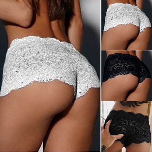 Women Sexy Lace French Knickers Ladies Briefs Underwear Crotchless Mesh Panties - Picture 12 of 31