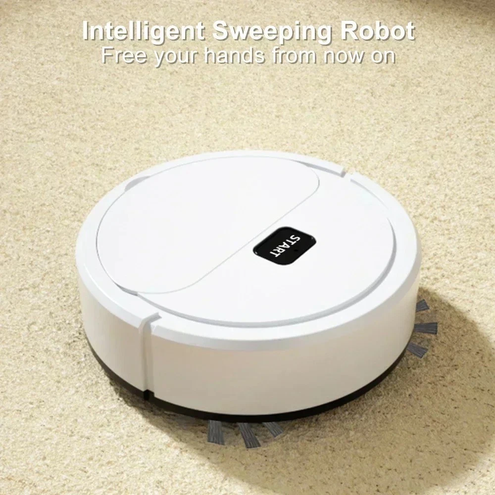 Automatic Portable White Floor Robotic Vacuum Cleaner USB Rechargeable