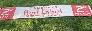 Vintage Original Cadburys Trinkschokolade Leinwand Werbeschild 240x43cm