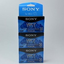 Sony VHS-C Premium Grade 3 Pack Video Camcorder Cassette Tapes SP 30 Minutes New
