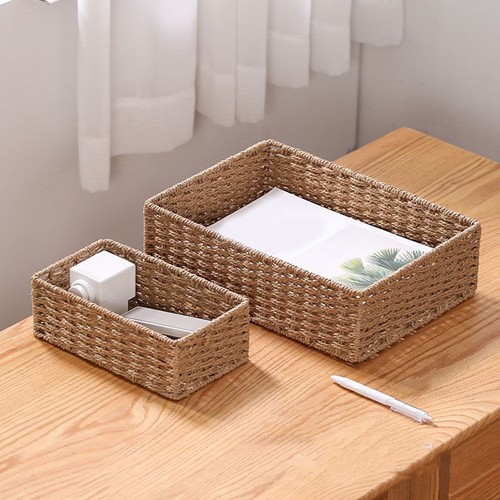Rectangular Cosmetics Storage Box Coffee Table Storage Basket for Home - Picture 6 of 18