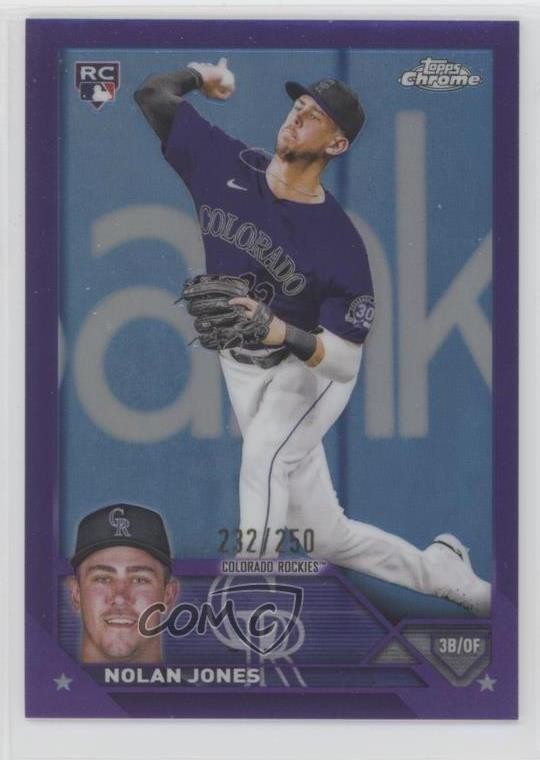 2023 Topps Chrome Purple Refractor 232/250 Nolan Jones #43 Rookie RC 0xi8