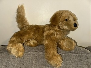 FAO Schwarz Large Golden Retriever Realistic Puppy Dog Plush Stuffed Animal Tan