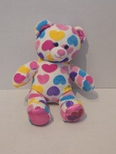 Build a Bear Workshop Big Hearts Bear Rainbow colors, Sparkle Hearts on Foot 16"
