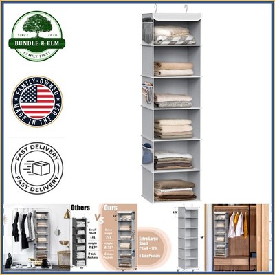 Closet Storage Solution: 6 Shelf Hanging Organizer with Easy Installation