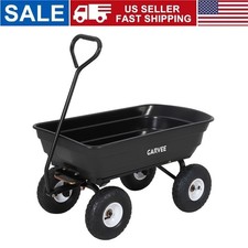   600  lbs Heavy Duty Garden Cart Wagon Utility Dump Wagon Pneumatic Wheels