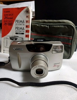 Canon Sure Shot Prima 76 Zoom 35mm Film Camera W/Manual Tested Working 