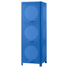 IKEA IVÖSJÖN Bathroom Cabinet Blue 33x34x99cm Storage Unit with Doors