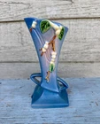 Vintage MCM 1947 Roseville Art Pottery Blue Snowberry Vase 1V1-7” Tiny Chip