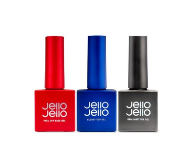 #ad Jello Jello Basic Gel 3 Set Peel Off Base Glossy Top Real Matt Top K Beauty $48.50