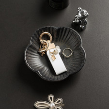 Flower Shape Ring Tray Jewelry Dish Key Bowl Ceramic Trinket Tray Decorative Jew