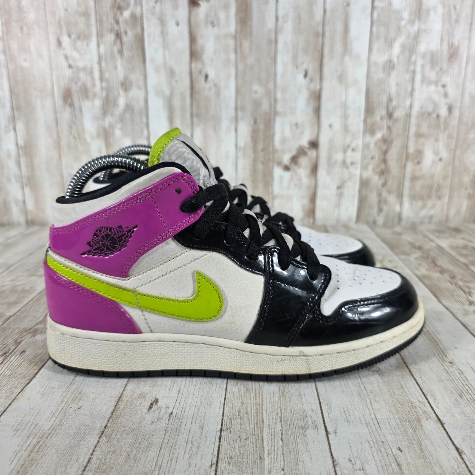 Scarpe da basket Jordan 1 Mid nere bianche rosa sneakers CZ9835 100 4 5Y