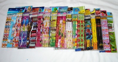 Schoool Supply 180 pc Disney & Cartoon Character Pencil Party Gift Bag Fillers