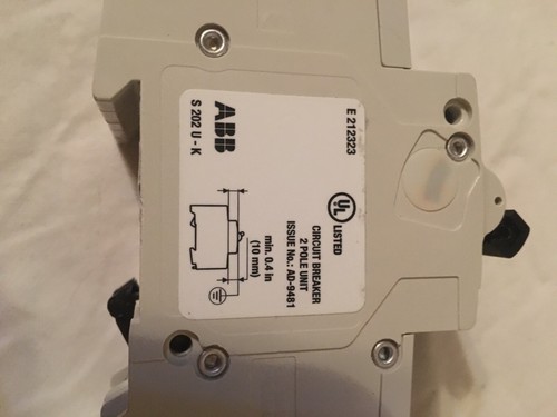 ABB S202U-K6A Leistungsschalter, 2P-K-6 Amp + ABB S2C-H6RU AUX-Kontakt. - Bild 4 von 4