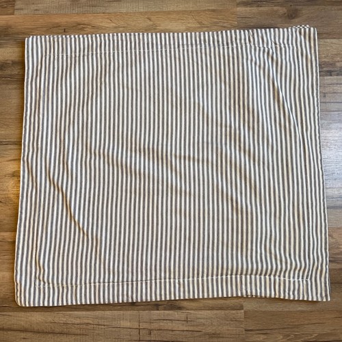 Pottery Barn Euro Sham Pillowcase Classic Ticking Stripe Charcoal Gray Set of 3