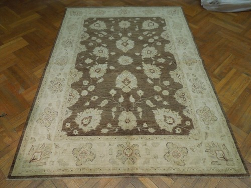 Brown 6x8 Rug New Vintage Look Peshawar Oushak Handmade Rug Clearance Sale - Picture 3 of 6