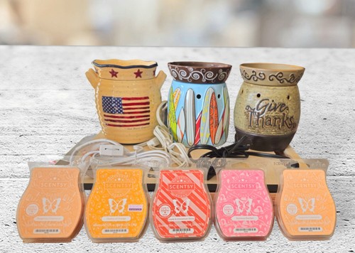 (5 Packs) SCENTSY BARS + (3) SCENTSY WAX WARMERS~4th July~Thanksgiving~Surfboard