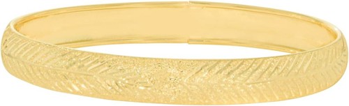 Floreo 10k Yellow Gold 8mm Lattice Satin Finish Textured Flex Bangle Bracelet