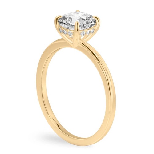 14k Yellow Gold IGI Certified Lab Grown Cushion Cut 1.40Ct Diamond Wedding Ring - Picture 3 of 8