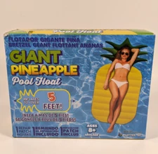 Playtek Giant Pineapple Pool Float Inflates To Over 5 Feet Ages 8+ Lounger Raft
