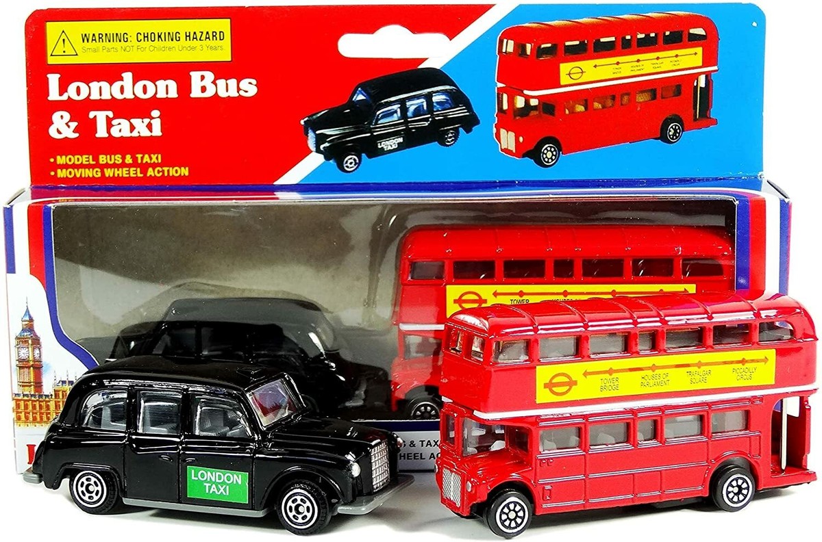 Diecast Genuine London Bus and London Taxi Set Mini Souvenir