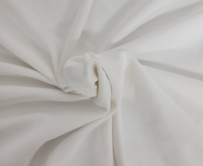 White Nylon Spandex 1x1 Rib Knit Fabric by the Yard 7/22
