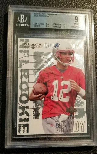 2000 Upper Deck "Black Diamond" #126 Tom Brady, Rookie, Graded 9 Mint