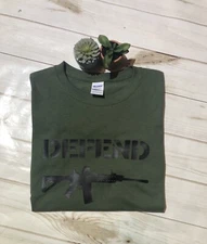 NEW Defend Gildan Army Green T Shirt
