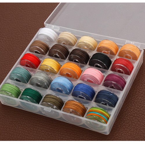 25pcs Colorful Leather Craft Hand Sewing Waxed Thread Spool 0.45mm 0.55mm 0.65m - Picture 10 of 14