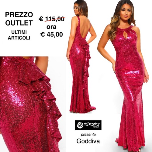 Vestito Donna Abito Lungo Cerimonia Paillettes Outlet Maxi Dress CG-DRFIST1  | eBay