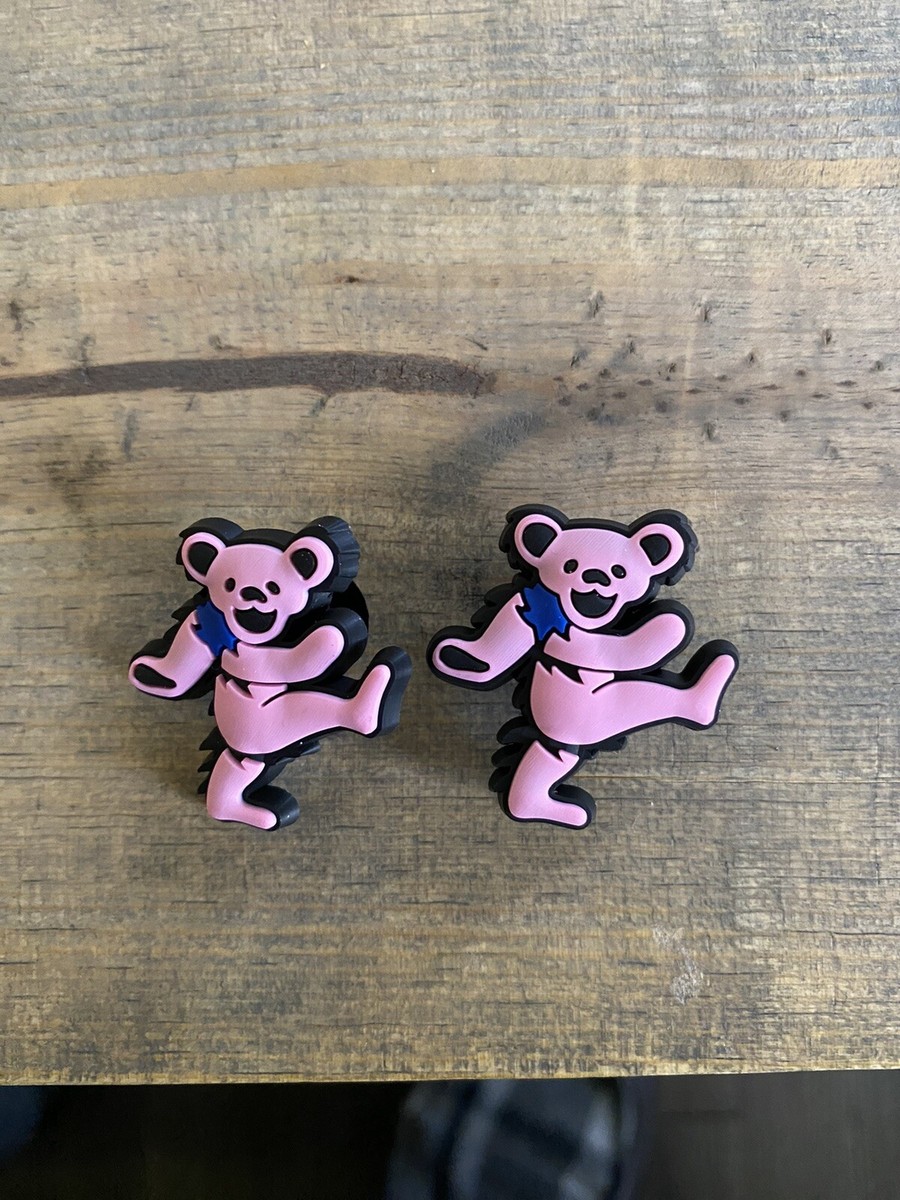 Grateful Dead, Dead Head, Dancing Bears Pink for crocs Clogs