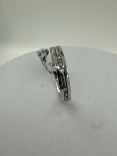 18ct Wg Lds 3mm Diamond Set Wedding Band Uk size N.hallmarked - Picture 10 of 13