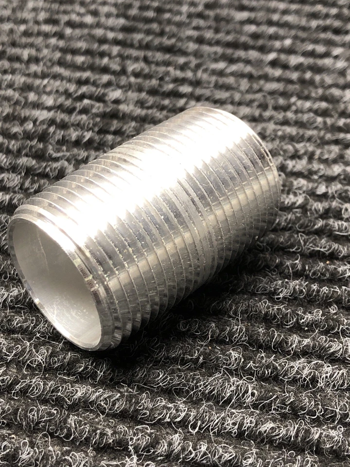 Lot of 5 - 1” x 2” Length Rigid Conduit Aluminum Close Nipples Threaded - Image 3 of 4