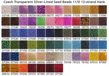 Czech 11/0 Preciosa Transparent S-Lined Rocaille Glass Seed Beads 12-strand Hank