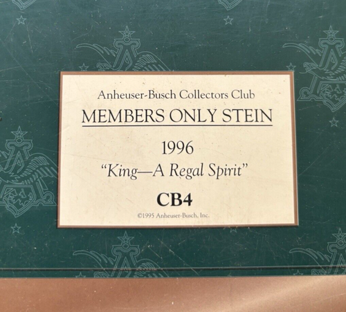 1995 mundialmente famoso Budweiser Clydesdale Stein caja original hecha en Brasil R3-2 - Imagen 6 de 7