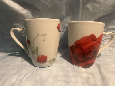 Heart Coffee Mugs In Heart Box Set Of 2 Hot Or Cold Drinks Table Kitchen Serve