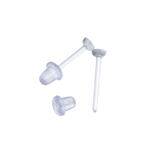 20Pair Invisible Clear Plastic Stud Earrings Acrylic Post Silicone Back Durable - Picture 7 of 10