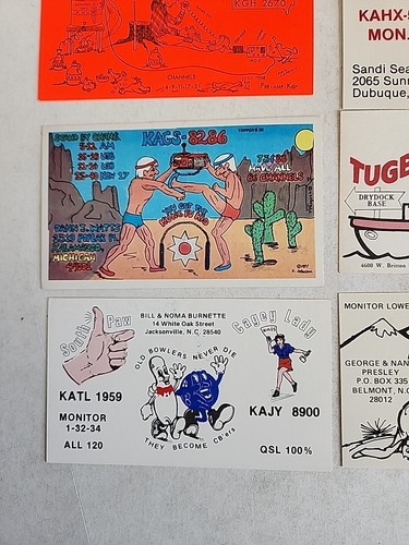 Vintage CB Ham Radio QSL Postcard Lot #19 Risqué Comic Cars 10 Cards RARE - Picture 4 of 6